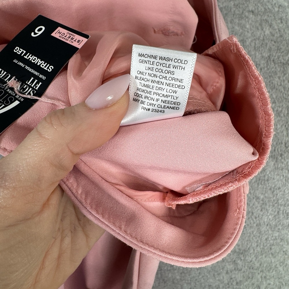 New York Company 7th Ave Signature Straight Leg Pants Size 6 Pink NWT - Picture 9 of 13